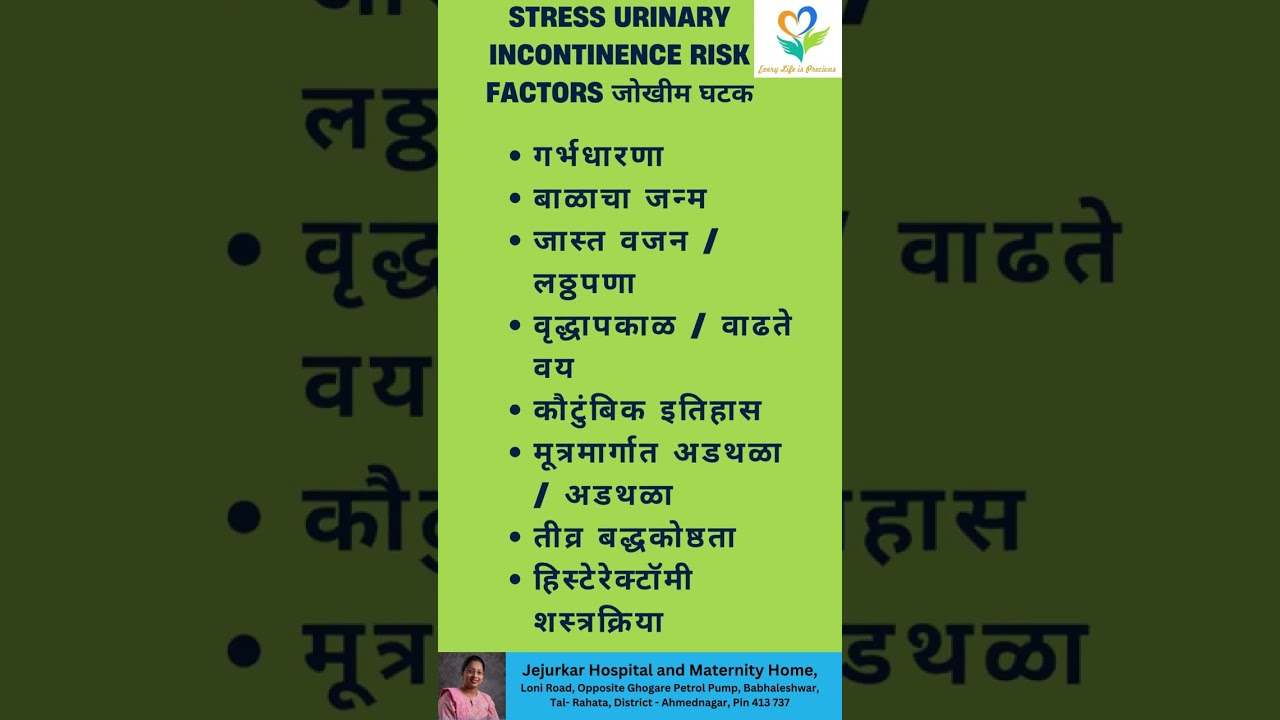 Stress urinary incontinence Risk Factors | स्ट्रेस युरिनरी इंकाँटिनन्स (SUI) जोखीम घटक कारक घटक