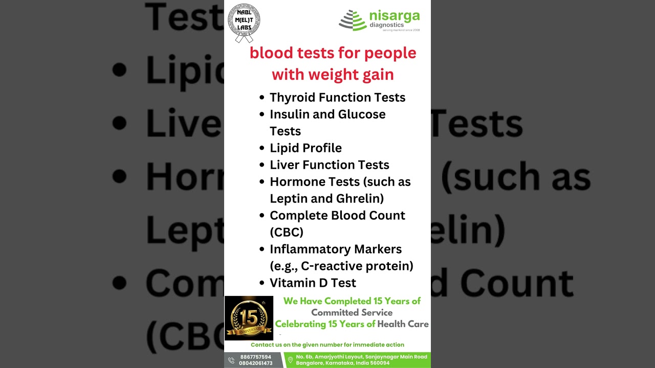 blood tests for people with weight gain