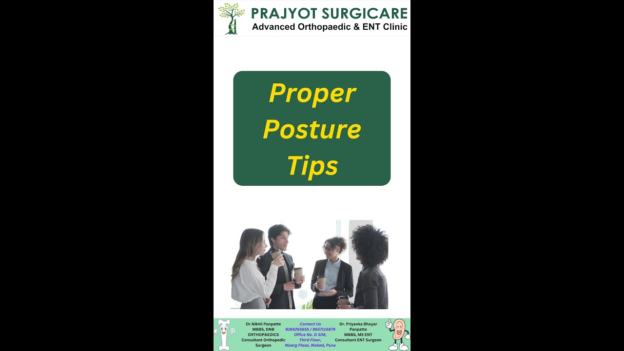 Proper Posture Tips. Sit up straight with your shoulders relaxed and your back supported by chair