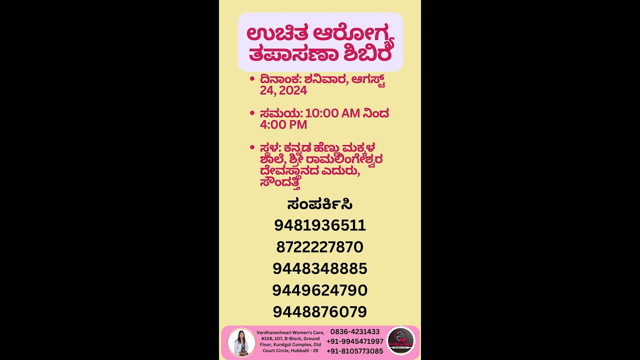 Free Health Checkup Camp at Saundatti